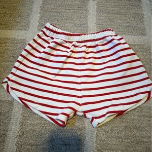 Zara Red and White Striped Shorts